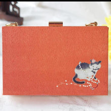 Load image into Gallery viewer, Playful Meow - Vintage Style Satin Box Bag- Review
