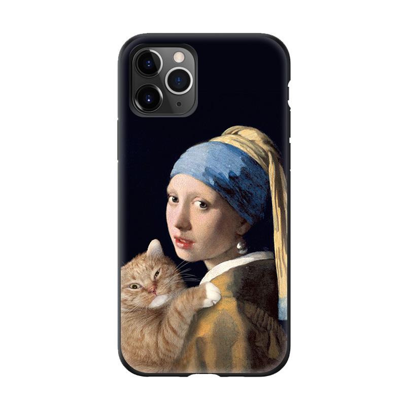 Playful Meow - When the Girl With Pearl Earring Has a Cat iPhone Case- Review