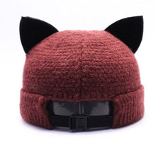 Load image into Gallery viewer, Woolen Cat Ears Docker Hat [Adjustable]
