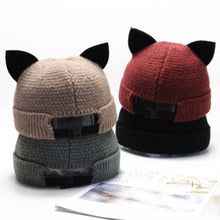 Load image into Gallery viewer, Woolen Cat Ears Docker Hat [Adjustable]
