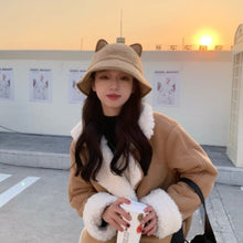 Load image into Gallery viewer, Woolly Cat Ears Bucket Hat
