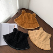 Load image into Gallery viewer, Woolly Cat Ears Bucket Hat
