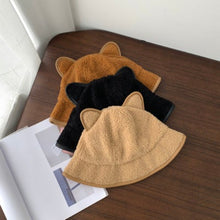 Load image into Gallery viewer, Woolly Cat Ears Bucket Hat
