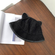 Load image into Gallery viewer, Woolly Cat Ears Bucket Hat
