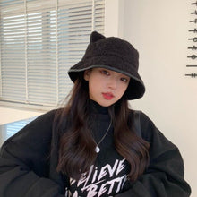 Load image into Gallery viewer, Woolly Cat Ears Bucket Hat
