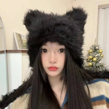 Load image into Gallery viewer, Plush Cat Ears Cozy Bonnet
