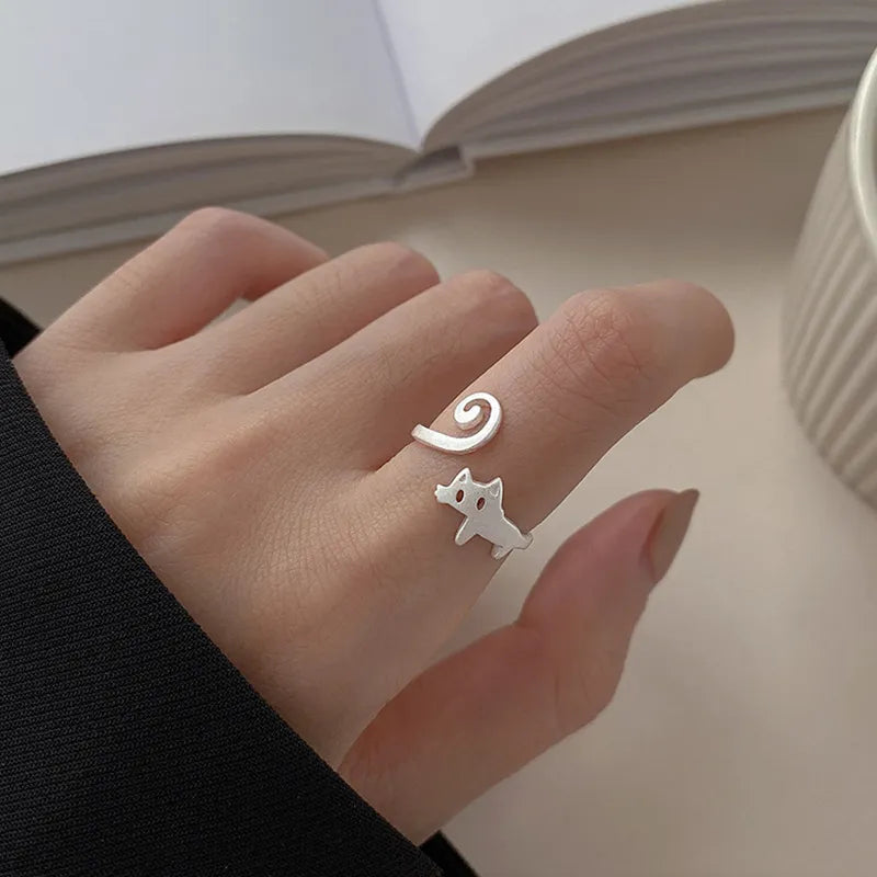 Handmade Cat-Inspired Ring [ 925 Sterling Silver]