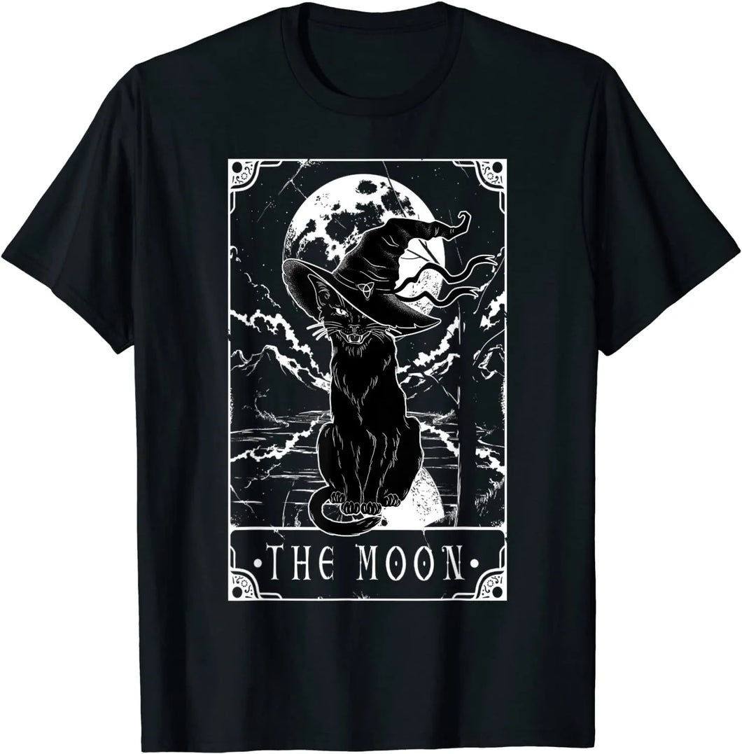 Witchy Black Cat Tarot T Shirt [Plus Size Available]