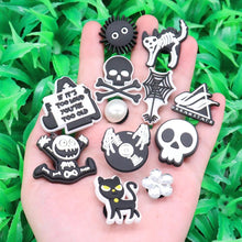 Load image into Gallery viewer, Skull and Cat Shoe Charms
