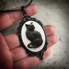 Load image into Gallery viewer, Vintage Gothic Black Cat Necklace
