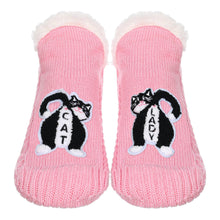 Load image into Gallery viewer, Funny Cat Lady Slipper Socks
