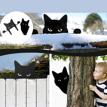 Load image into Gallery viewer, Funny Gaze Black Cat Yard Sculpture
