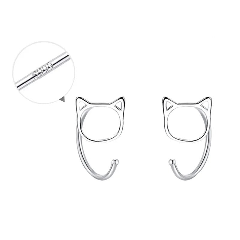 Classic Chic Cat Earrings [925 Sterling Silver]