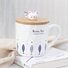 Load image into Gallery viewer, Happy Cat Mug With Lid &amp; Spoon Set
