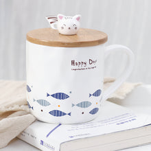 Load image into Gallery viewer, Happy Cat Mug With Lid &amp; Spoon Set
