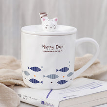 Load image into Gallery viewer, Happy Cat Mug With Lid &amp; Spoon Set

