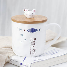 Load image into Gallery viewer, Happy Cat Mug With Lid &amp; Spoon Set
