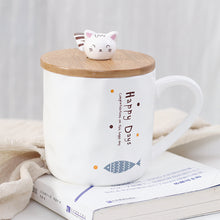 Load image into Gallery viewer, Happy Cat Mug With Lid &amp; Spoon Set
