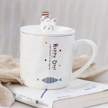 Load image into Gallery viewer, Happy Cat Mug With Lid &amp; Spoon Set
