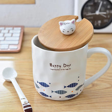 Load image into Gallery viewer, Happy Cat Mug With Lid &amp; Spoon Set
