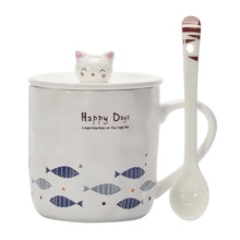 Load image into Gallery viewer, Happy Cat Mug With Lid &amp; Spoon Set
