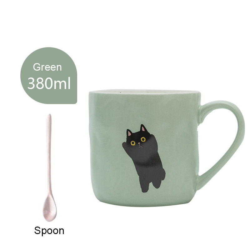 Kawaii Kitty Mug With Tea Spoon
