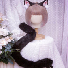 Load image into Gallery viewer, Authentic Black Cat Ears and Tail Set
