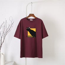 Load image into Gallery viewer, Sneaky Black Cat Tee [Plus Size Available]
