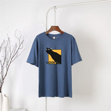 Load image into Gallery viewer, Sneaky Black Cat Tee [Plus Size Available]
