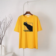 Load image into Gallery viewer, Sneaky Black Cat Tee [Plus Size Available]
